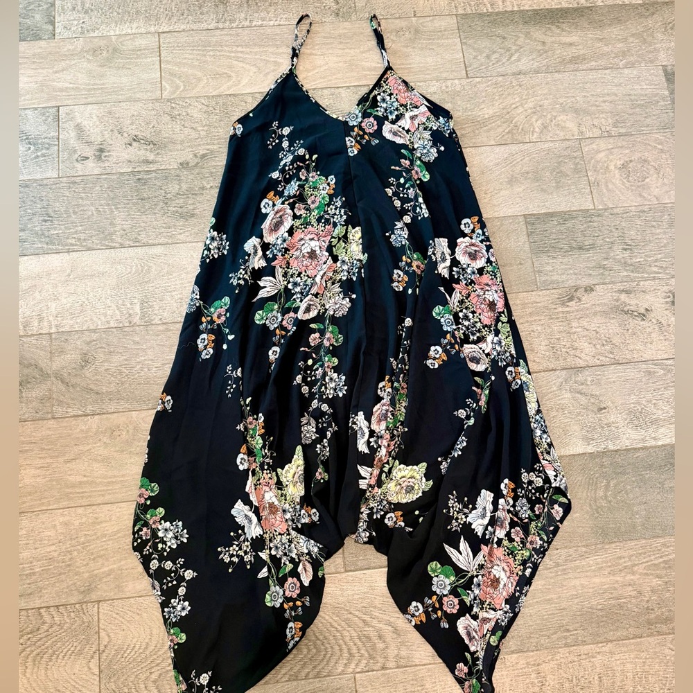 Floral Black Jumpsuit